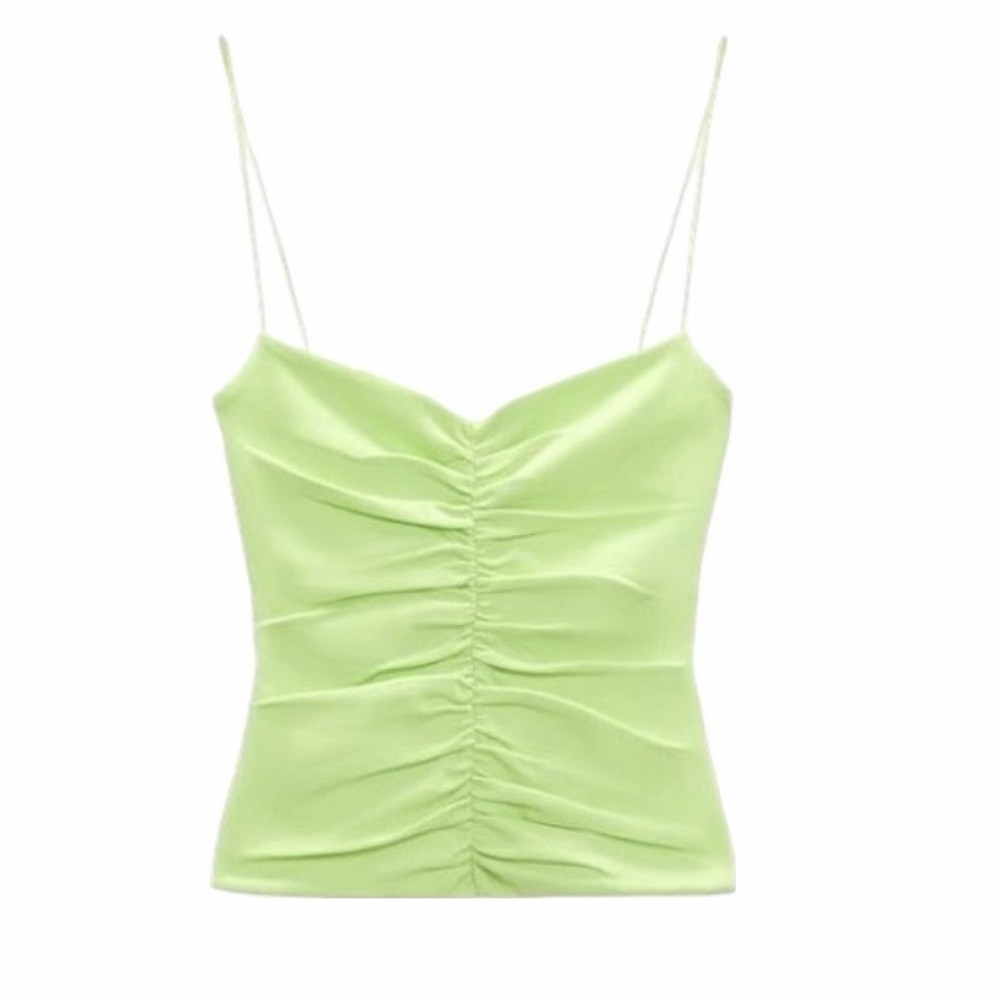 Zara Light Green Ruched Camisole